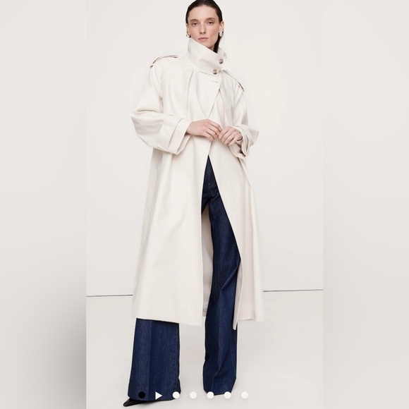 Banana Republic women’s Sz XXL button front belted midi trench coat New oversize